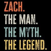Zach Man Myth Legend Funny Best Name Zach Flat Bill Trucker Hat