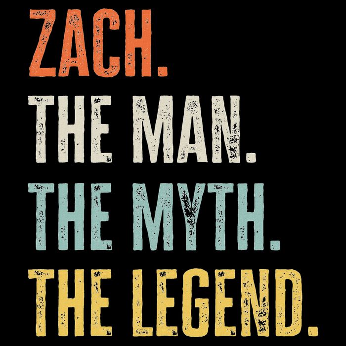 Zach Man Myth Legend Funny Best Name Zach Flat Bill Trucker Hat