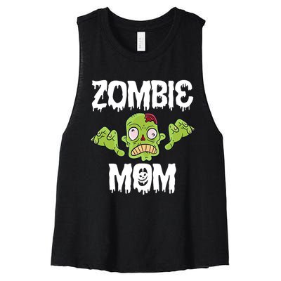 Zombie Mom Mother Matching Family Halloween Women's Racerback Cropped Tank