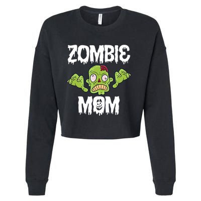 Zombie Mom Mother Matching Family Halloween Cropped Pullover Crew