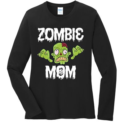 Zombie Mom Mother Matching Family Halloween Ladies Long Sleeve Shirt