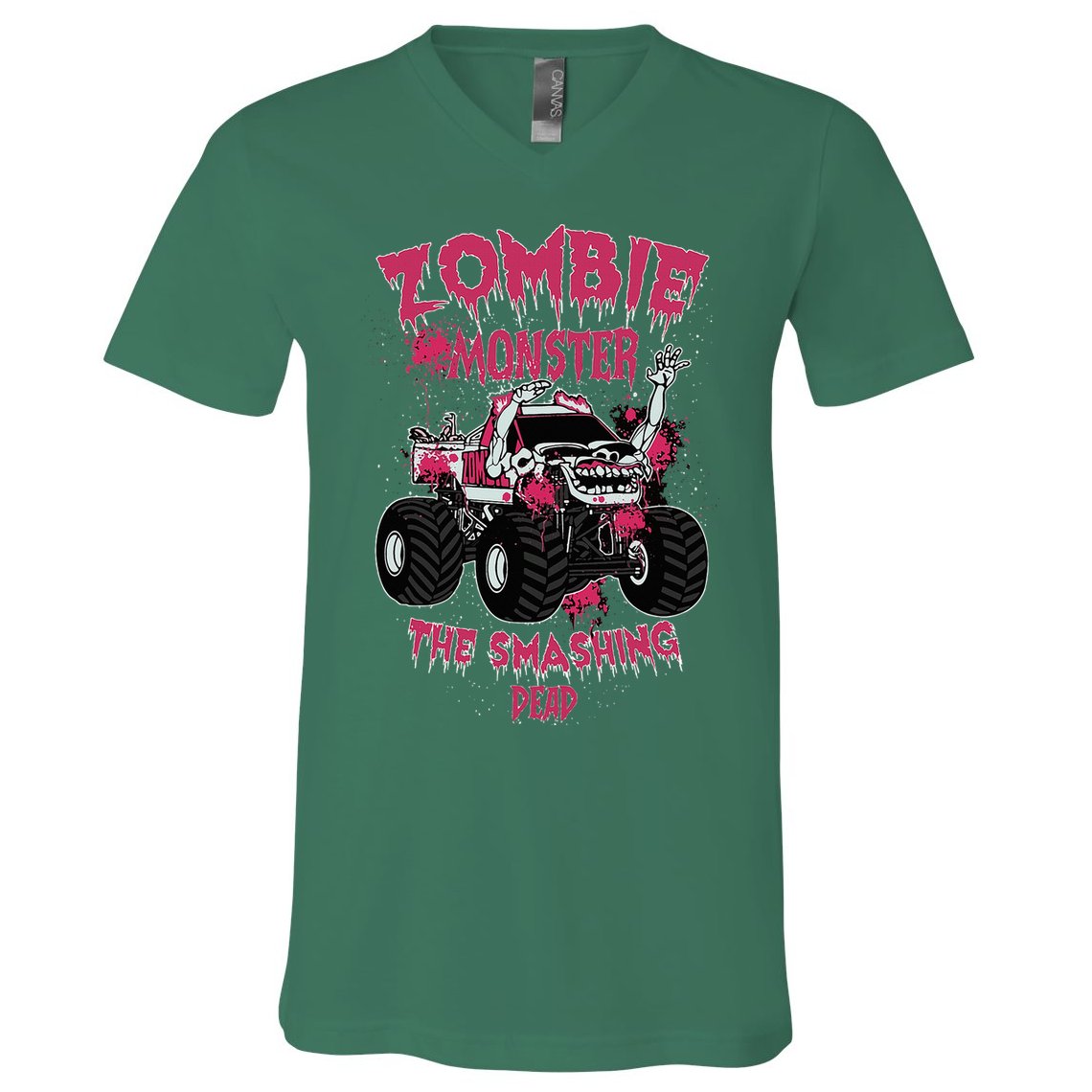 Zombie Monster Truck The Smashing Dead V-Neck T-Shirt