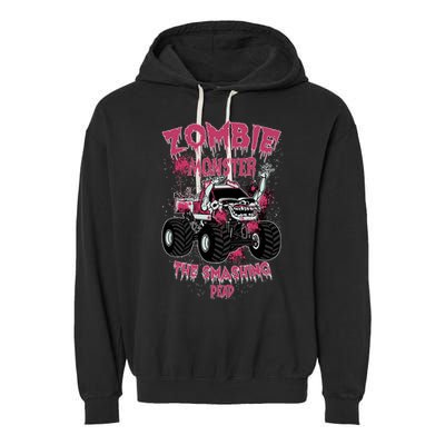 Zombie Monster Truck The Smashing Dead Funny Gift Garment-Dyed Fleece Hoodie
