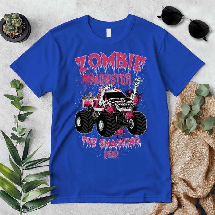 Zombie Monster Truck The Smashing Dead Funny Gift Premium T-Shirt