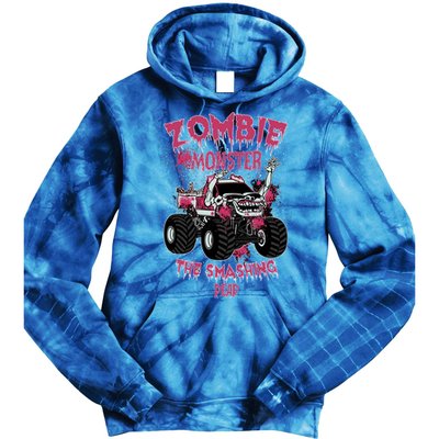 Zombie Monster Truck The Smashing Dead Funny Gift Tie Dye Hoodie