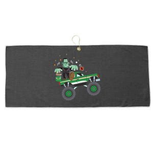 Zombie Monster Truck The Smashing Dead FrankEnstein Monster Great Gift Large Microfiber Waffle Golf Towel