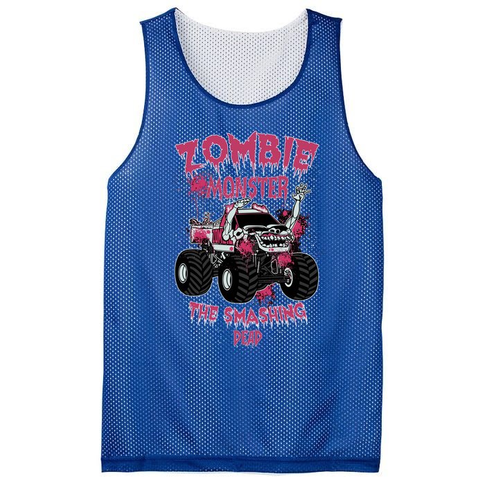 Zombie Monster Truck The Smashing Dead Meaningful Gift Mesh Reversible Basketball Jersey Tank