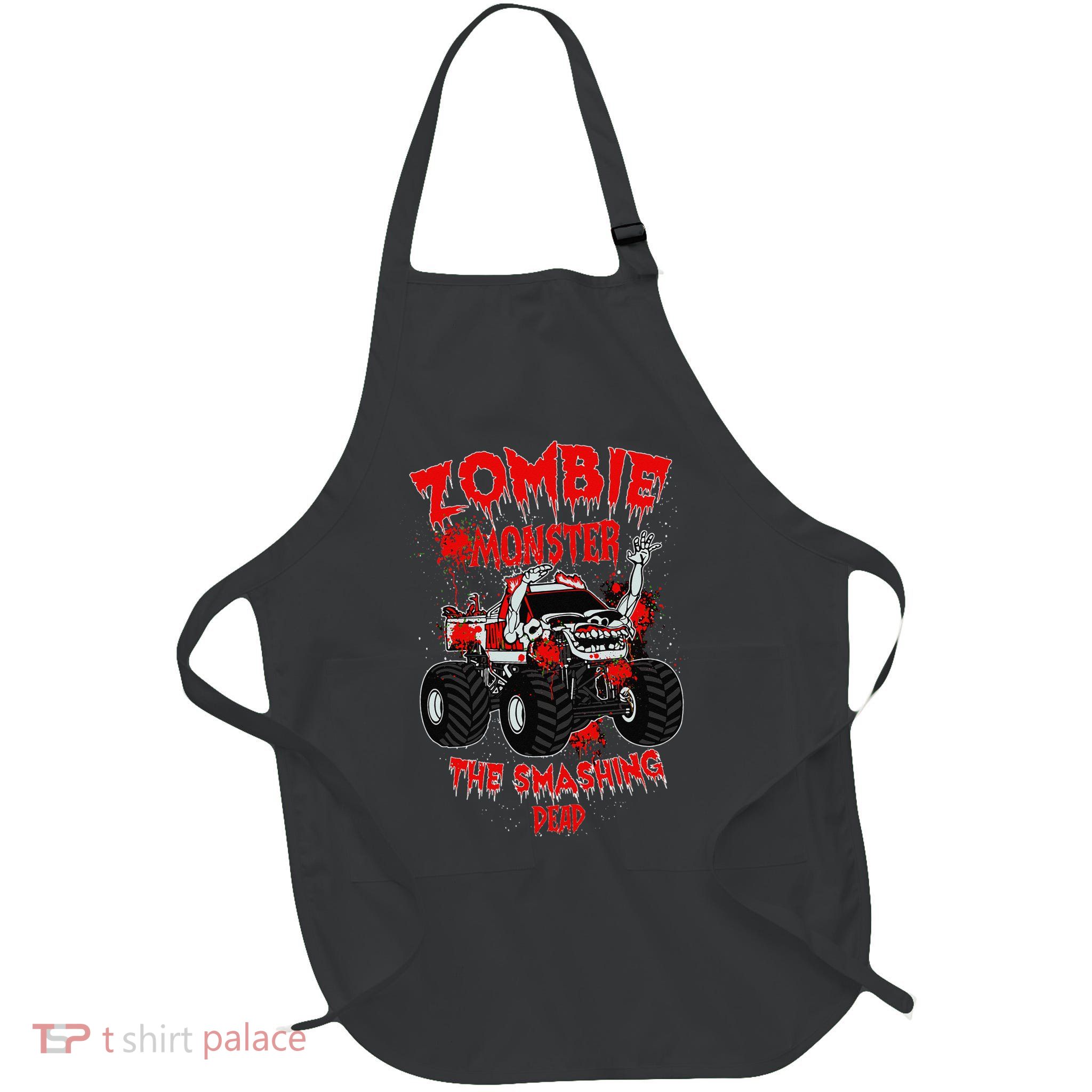 Zombie Monster Truck The Smashing Dead Full-Length Apron With Pockets