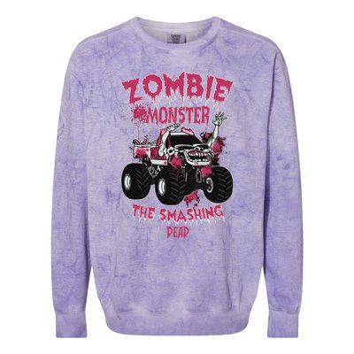 Zombie Monster Truck The Smashing Dead Colorblast Crewneck Sweatshirt