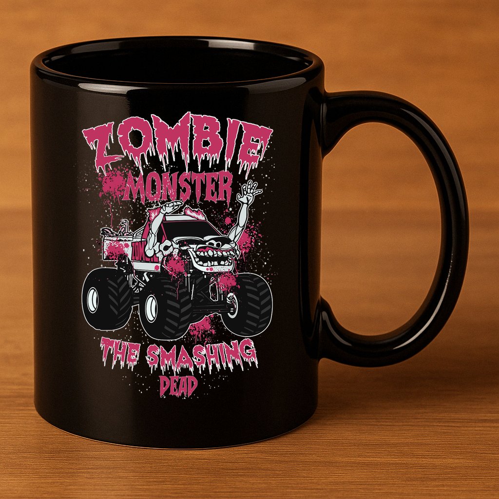 Zombie Monster Truck The Smashing Dead 11oz C Handle Ceramic Mug