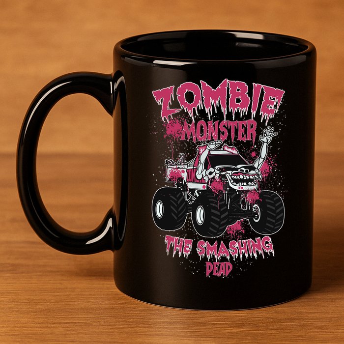 Zombie Monster Truck The Smashing Dead 11oz C Handle Ceramic Mug