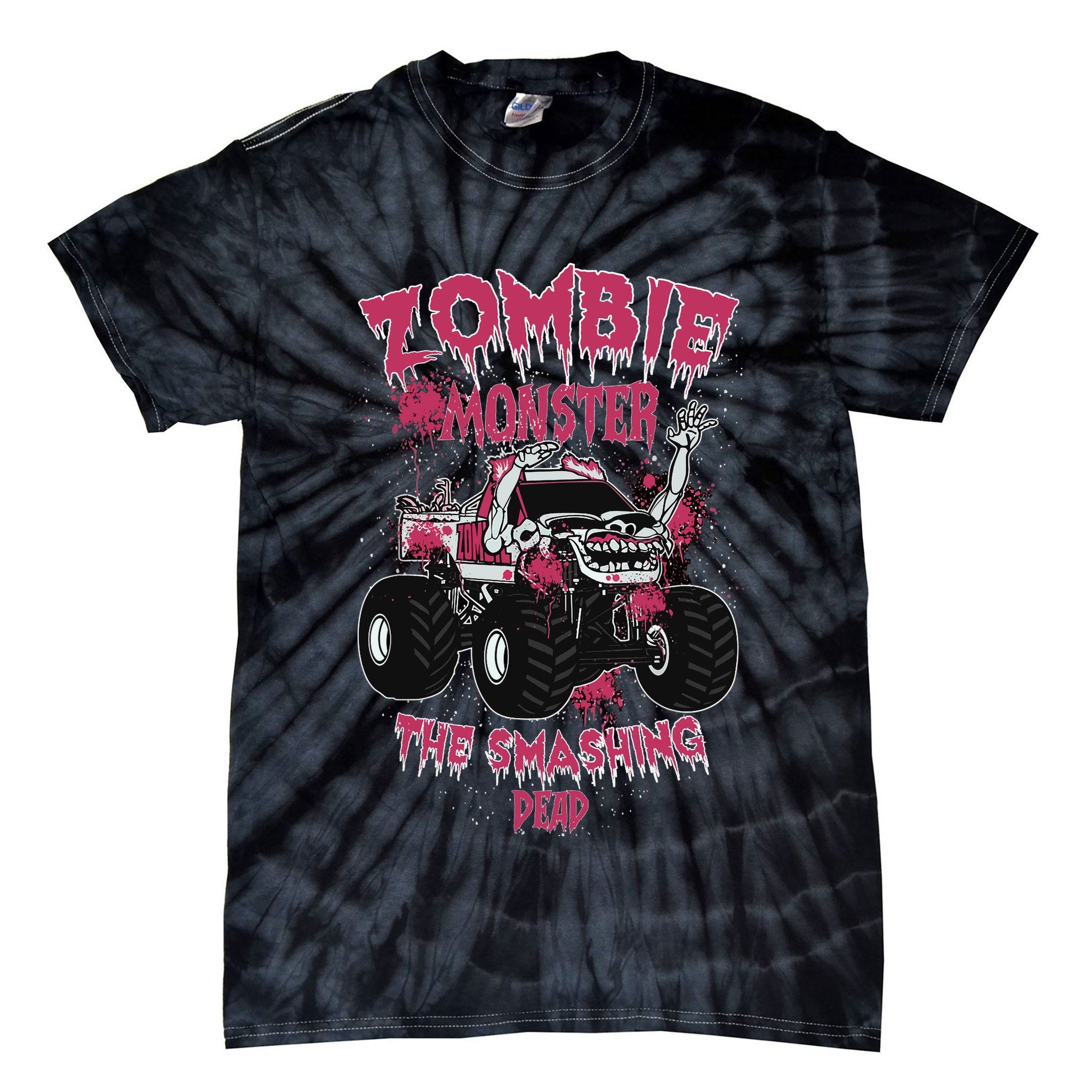 Zombie Monster Truck The Smashing Dead Tie-Dye T-Shirt