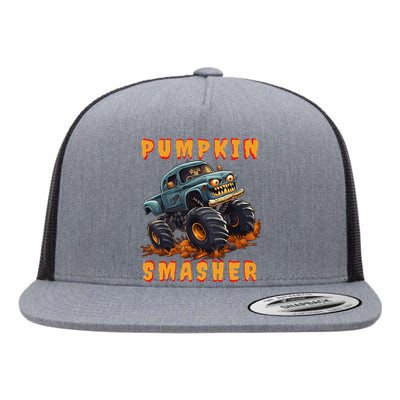 Zombie Monster Truck Pumpkin Smasher Halloween Costume Kids Flat Bill Trucker Hat