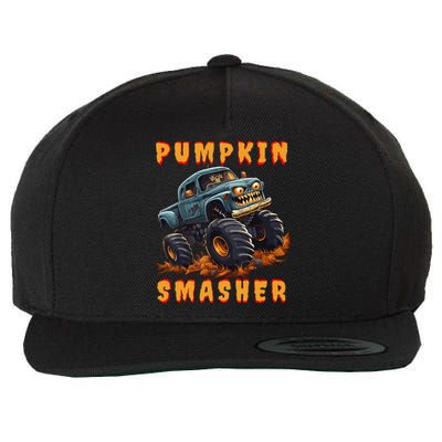 Zombie Monster Truck Pumpkin Smasher Halloween Costume Kids Wool Snapback Cap