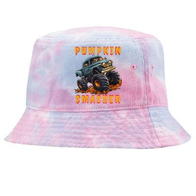 Zombie Monster Truck Pumpkin Smasher Halloween Costume Kids Tie-Dyed Bucket Hat