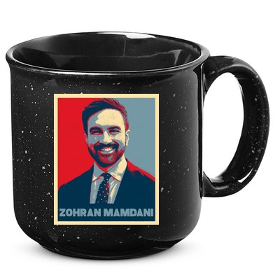 Zohran Mamdani Vintage Poster Design 15oz Campfire Ceramic Mug