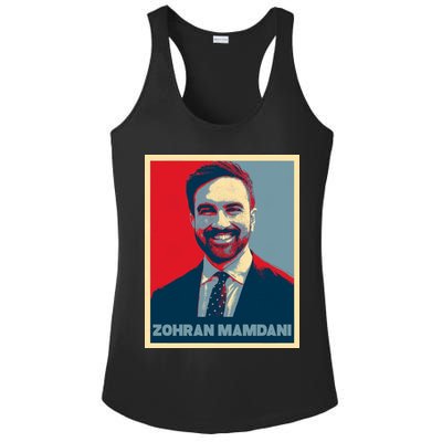 Zohran Mamdani Vintage Poster Design Ladies PosiCharge Competitor Racerback Tank