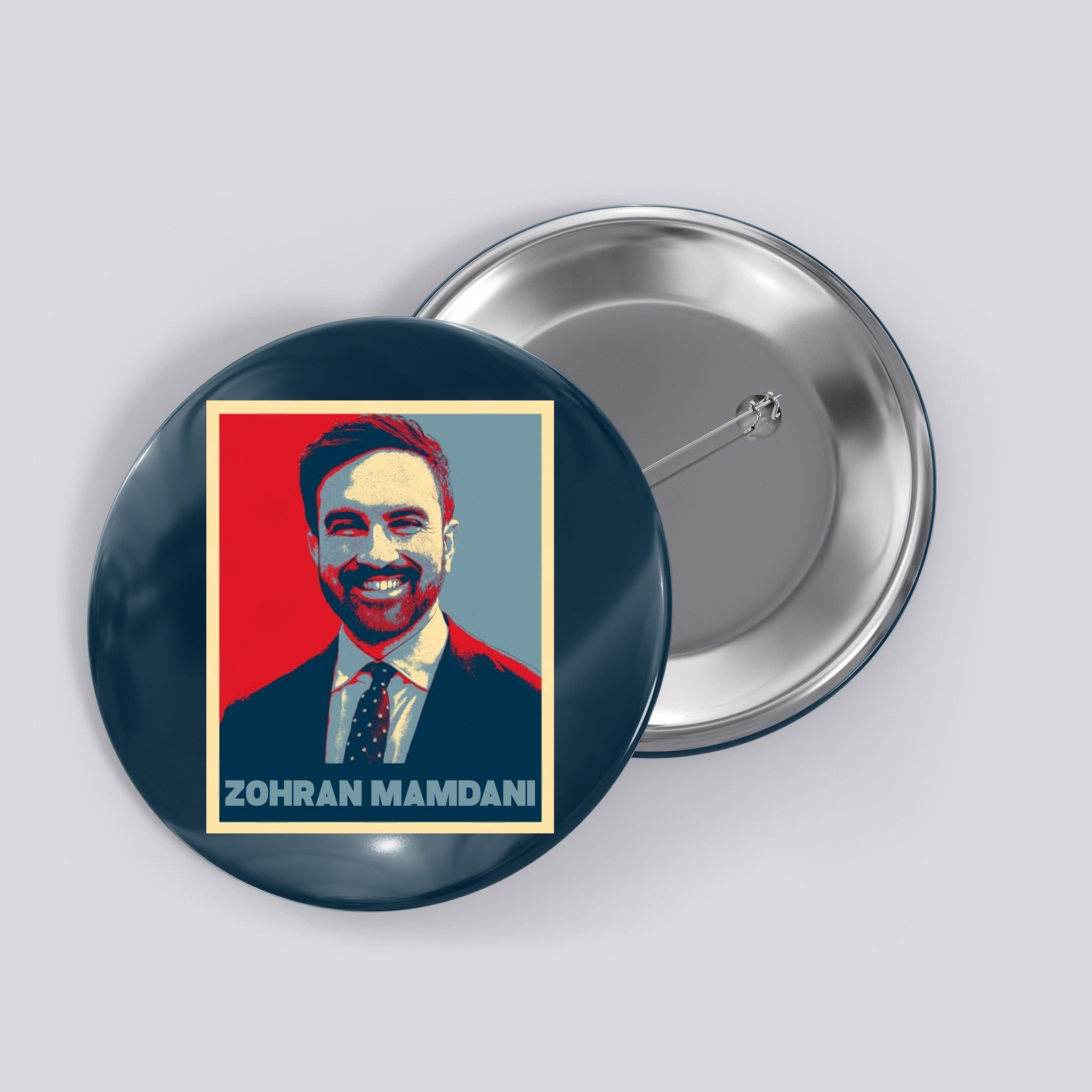 Zohran Mamdani Vintage Poster Design Button