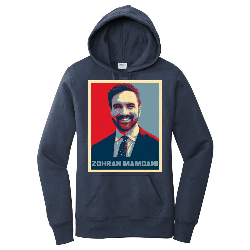 Zohran Mamdani Vintage Poster Design Women's Pullover Hoodie