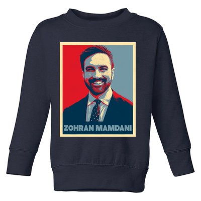Zohran Mamdani Vintage Poster Design Toddler Sweatshirt