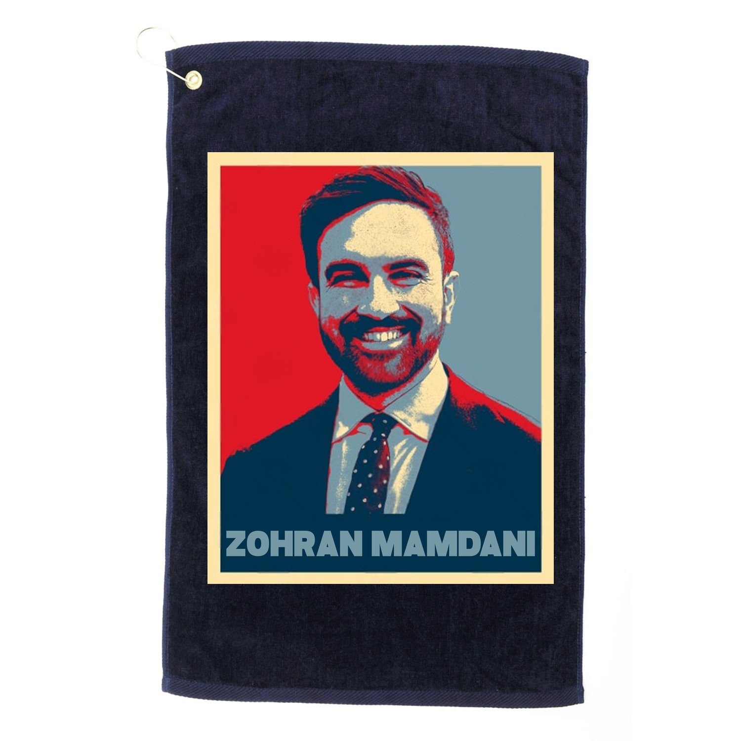 Zohran Mamdani Vintage Poster Design Golf Towel