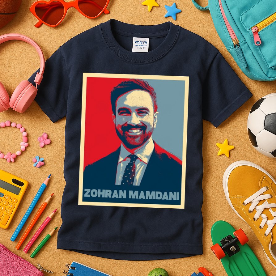 Zohran Mamdani Vintage Poster Design Kids T-Shirt