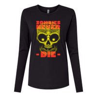 Zombies Never Die Womens Cotton Relaxed Long Sleeve T-Shirt