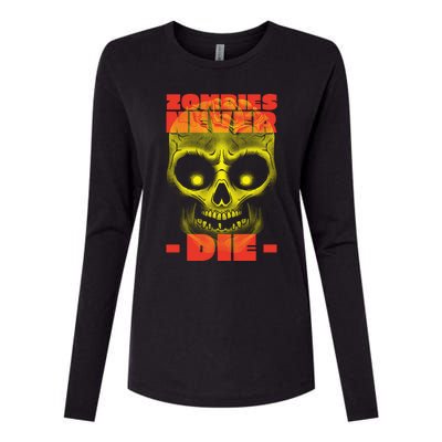 Zombies Never Die Womens Cotton Relaxed Long Sleeve T-Shirt