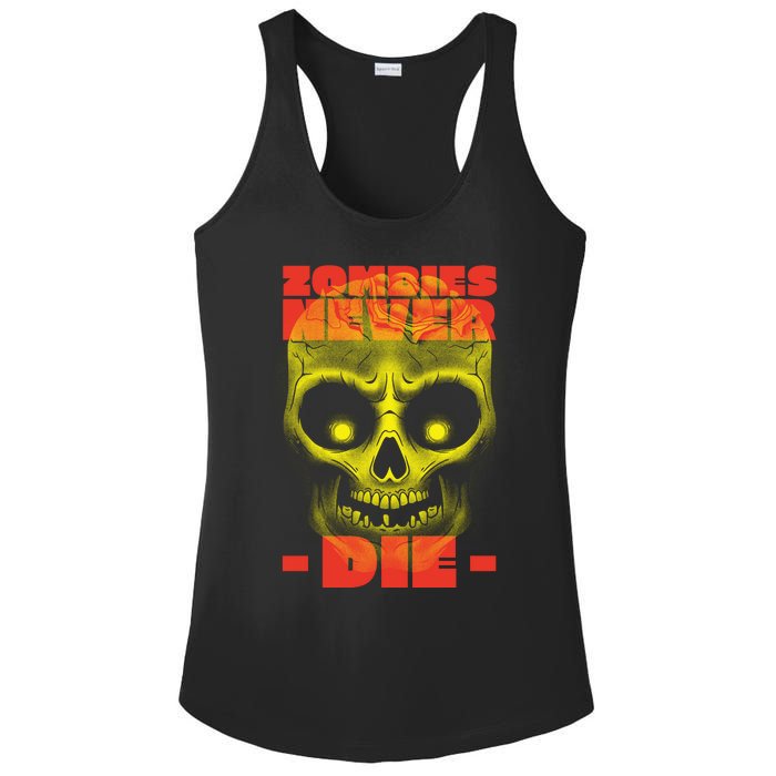 Zombies Never Die Ladies PosiCharge Competitor Racerback Tank