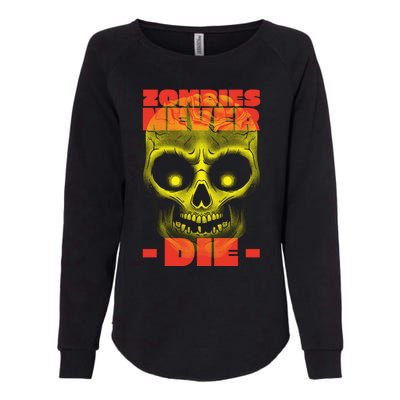 Zombies Never Die Womens California Wash Sweatshirt