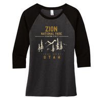 Zion National Park, US Nationalpark In Utah Women's Tri-Blend 3/4-Sleeve Raglan Shirt