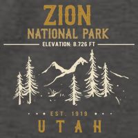 Zion National Park, US Nationalpark In Utah Vector Backpack