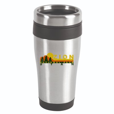 Zion National Park Sunny Mountain Treeline Gift 16oz Travel Tumbler