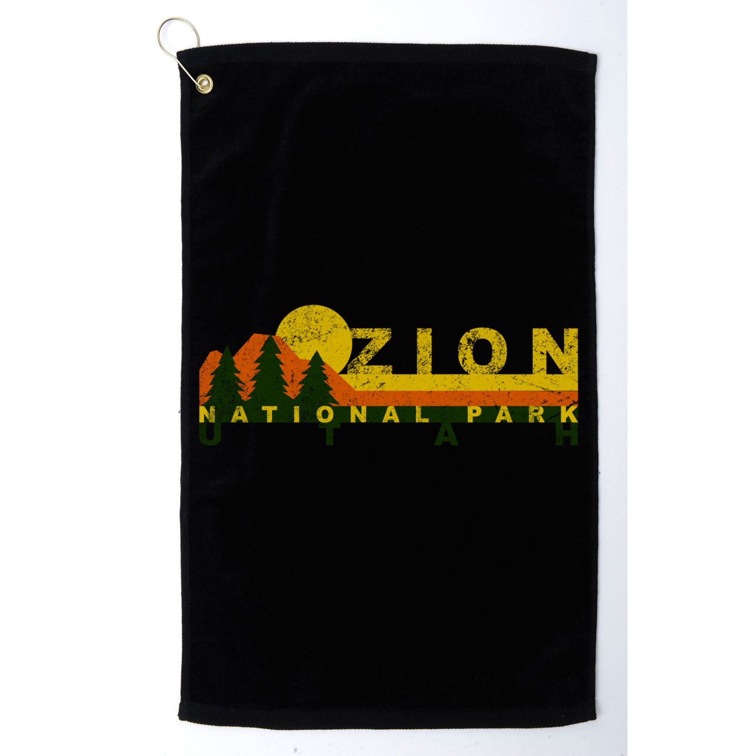 Zion National Park Sunny Mountain Treeline Gift Golf Towel