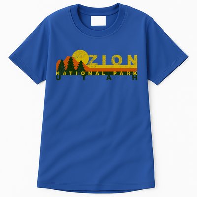 Zion National Park Sunny Mountain Treeline Gift Tall T-Shirt