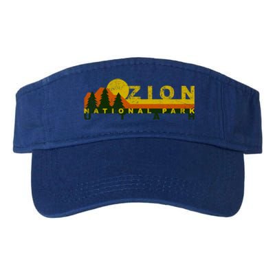 Zion National Park Sunny Mountain Treeline Gift Valucap Bio-Washed Visor