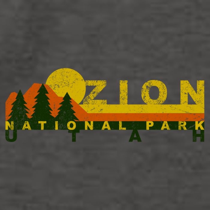 Zion National Park Sunny Mountain Treeline Gift Vector Backpack