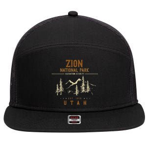 Zion National Park Us Nationalpark In Utah 7 Panel Mesh Trucker Snapback Hat