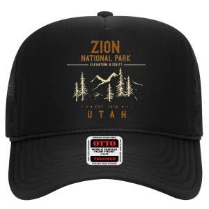 Zion National Park Us Nationalpark In Utah High Crown Mesh Back Trucker Hat