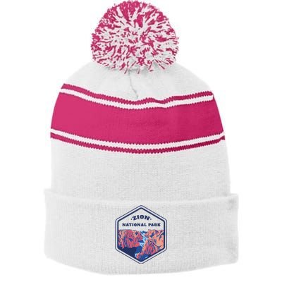 Zion National Park Stripe Pom Pom Beanie