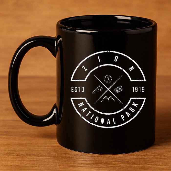 Zion National Park Utah Emblem Ut Souvenir 11oz C Handle Ceramic Mug