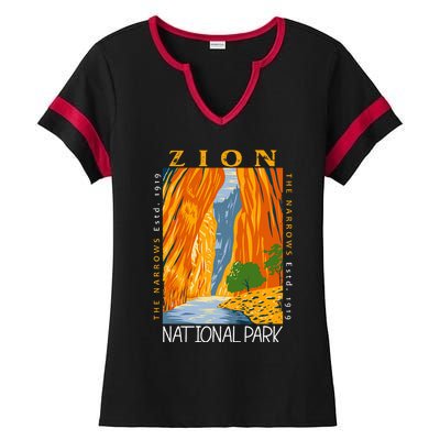 Zion National Park Utah Vintage The Narrows Vintage Ladies Halftime Notch Neck Tee