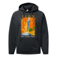 Zion National Park Utah Vintage The Narrows Vintage Performance Fleece Hoodie