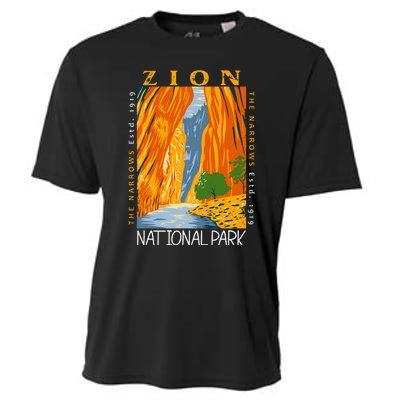 Zion National Park Utah Vintage The Narrows Vintage Cooling Performance Crew T-Shirt