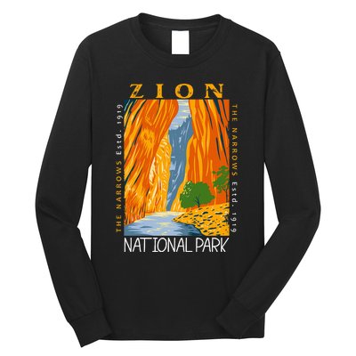 Zion National Park Utah Vintage The Narrows Vintage Long Sleeve Shirt