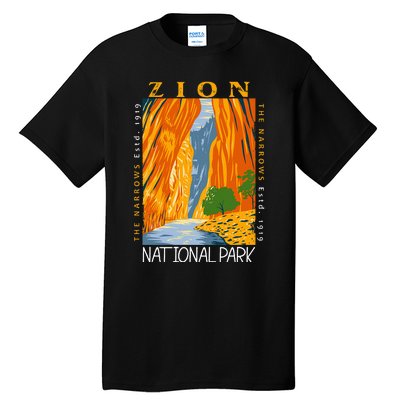 Zion National Park Utah Vintage The Narrows Vintage Tall T-Shirt