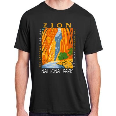 Zion National Park Utah Vintage The Narrows Vintage Adult ChromaSoft Performance T-Shirt