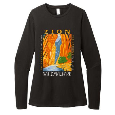 Zion National Park Utah Vintage The Narrows Vintage Womens CVC Long Sleeve Shirt