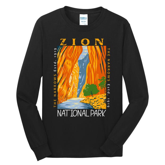 Zion National Park Utah Vintage The Narrows Vintage Tall Long Sleeve T-Shirt