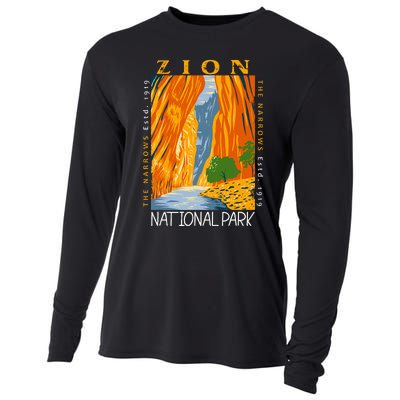 Zion National Park Utah Vintage The Narrows Vintage Cooling Performance Long Sleeve Crew